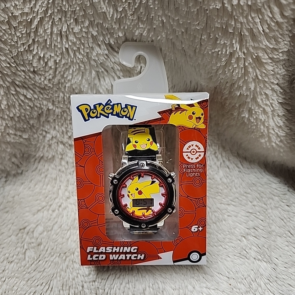 Pokemon Unisex Childrens LCD Wristwatch with Flashing Lights Watch